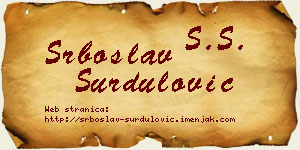 Srboslav Surdulović vizit kartica